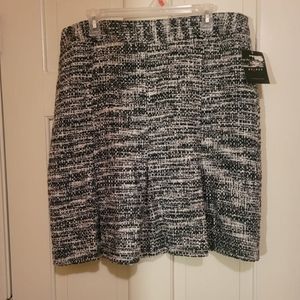 Axcess Liz Claiborne women's skirt tweed cotton blend lined Black/white 16